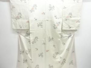 未使用品　流水に草花模様小紋着物